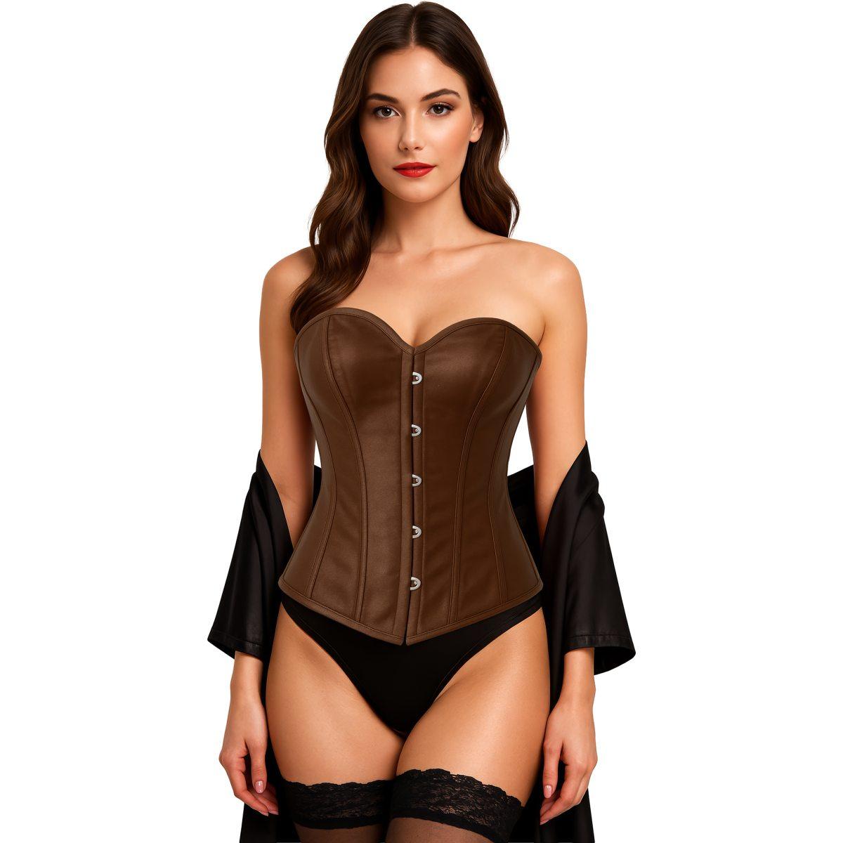Bustino Corpetto Marrone con Lacci |Donna