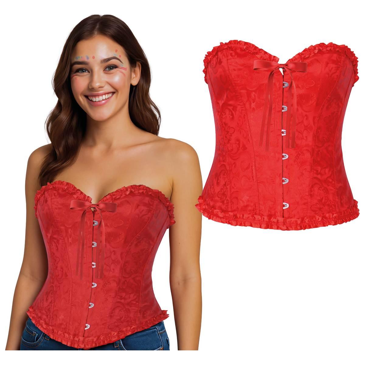 Bustino Corpetto Rosso Ricamato |Donna_