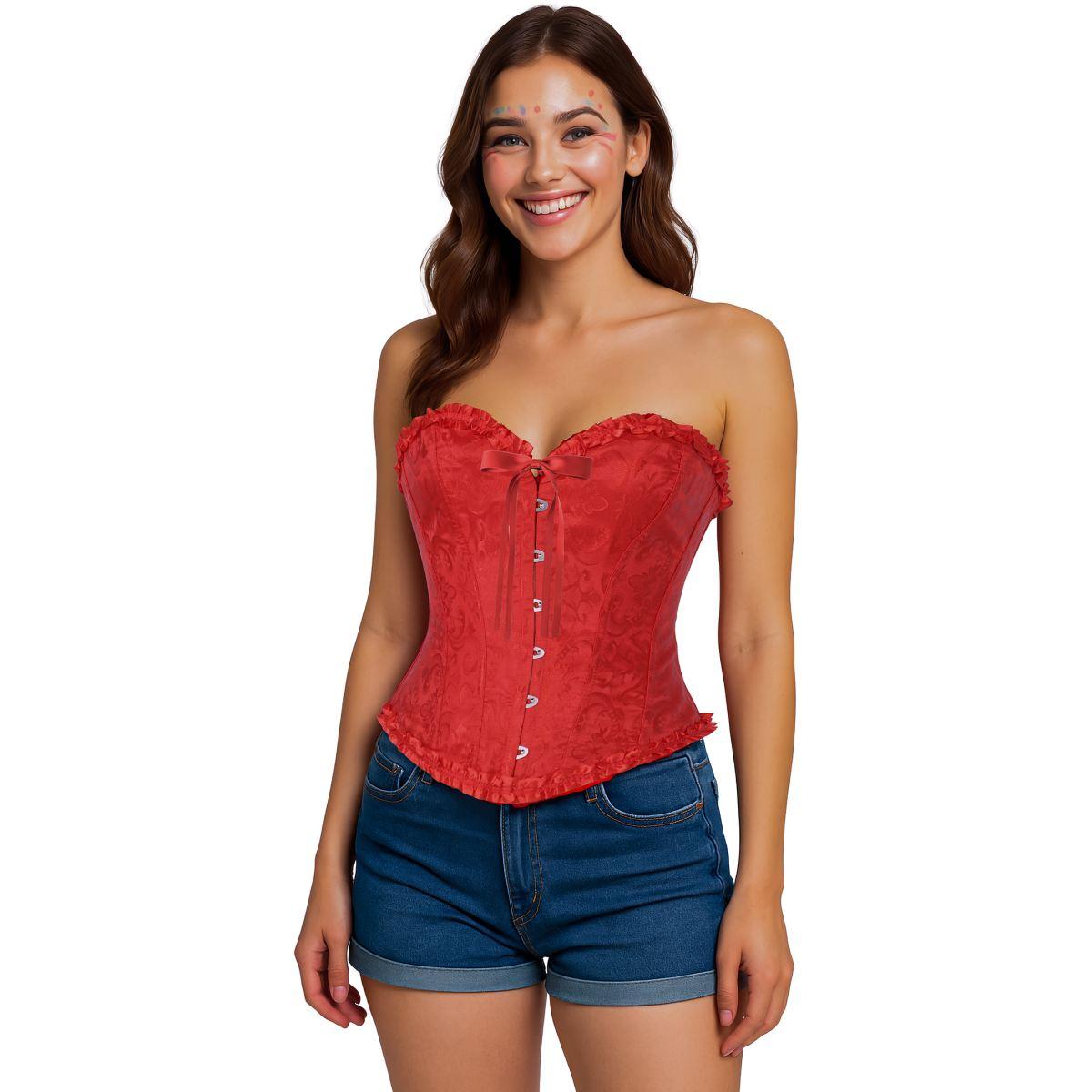 Bustino Corpetto Rosso Ricamato |Donna_