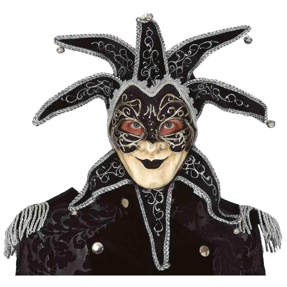 Maschera Viso Veneziana Con Campanelli |Guirca