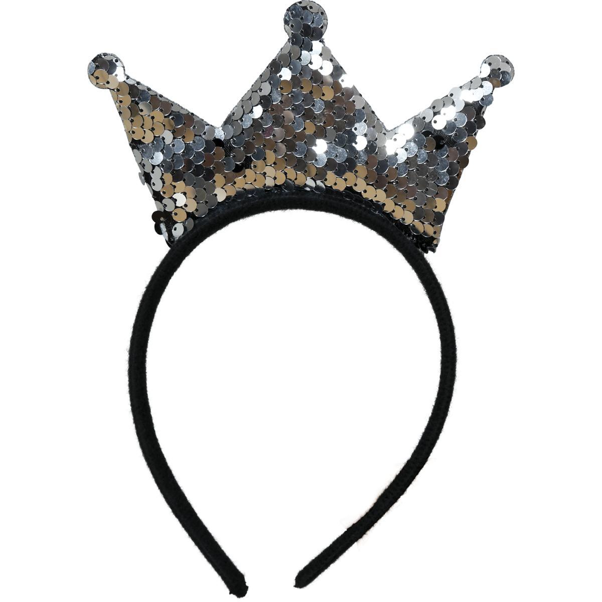 Cerchietto Corona Paillettes Argento |Guirca