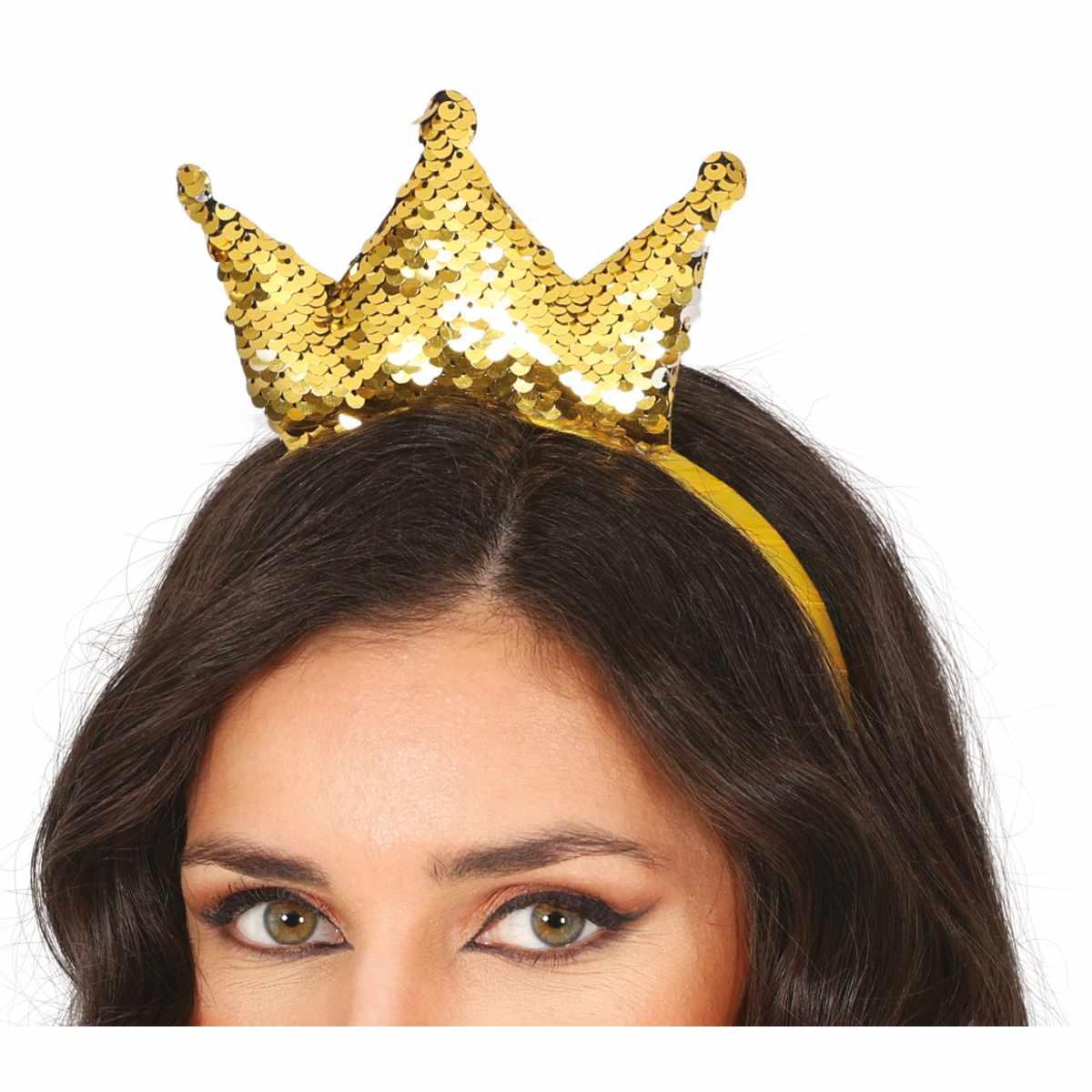 Cerchietto Corona Paillettes Oro |Guirca