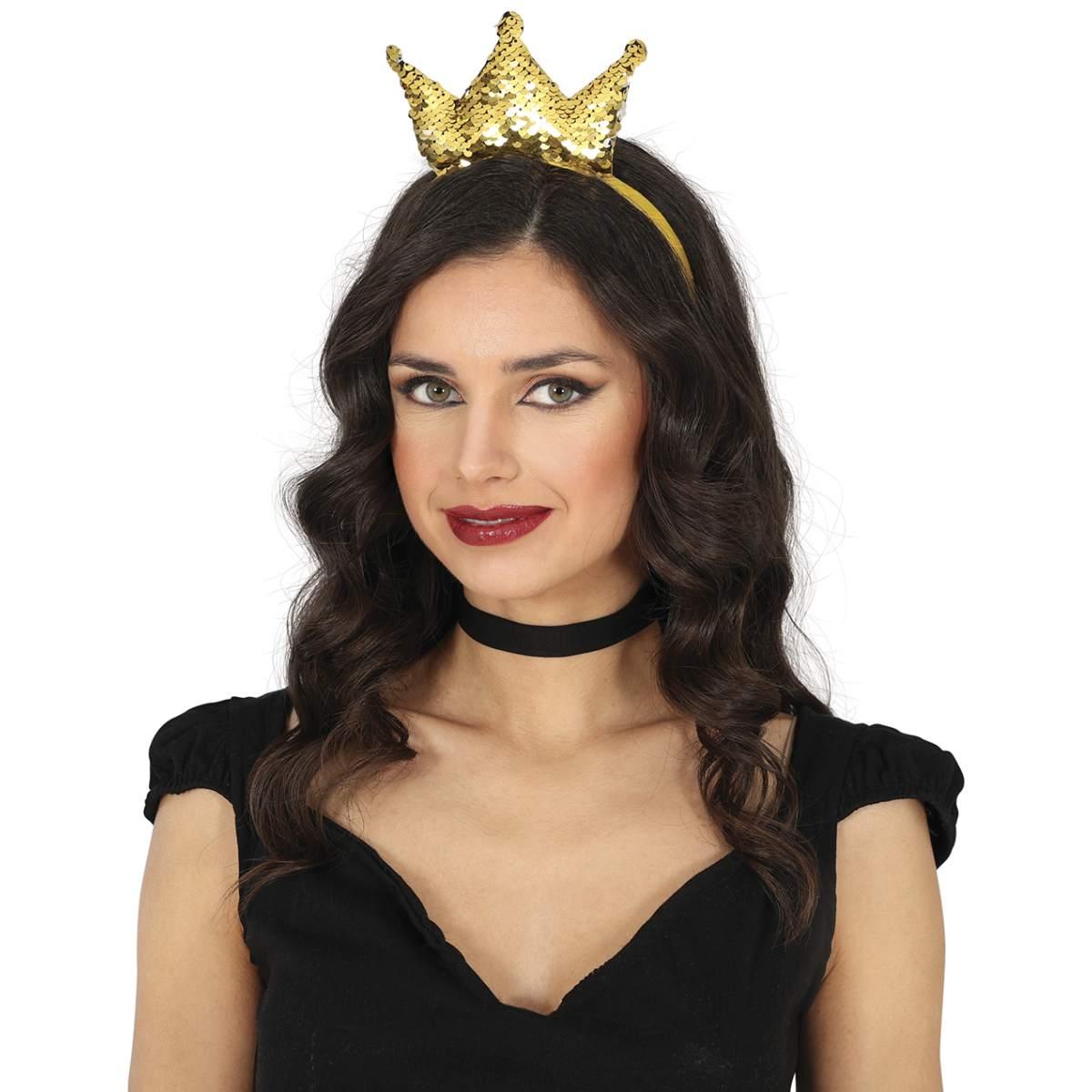Cerchietto Corona Paillettes Oro |Guirca