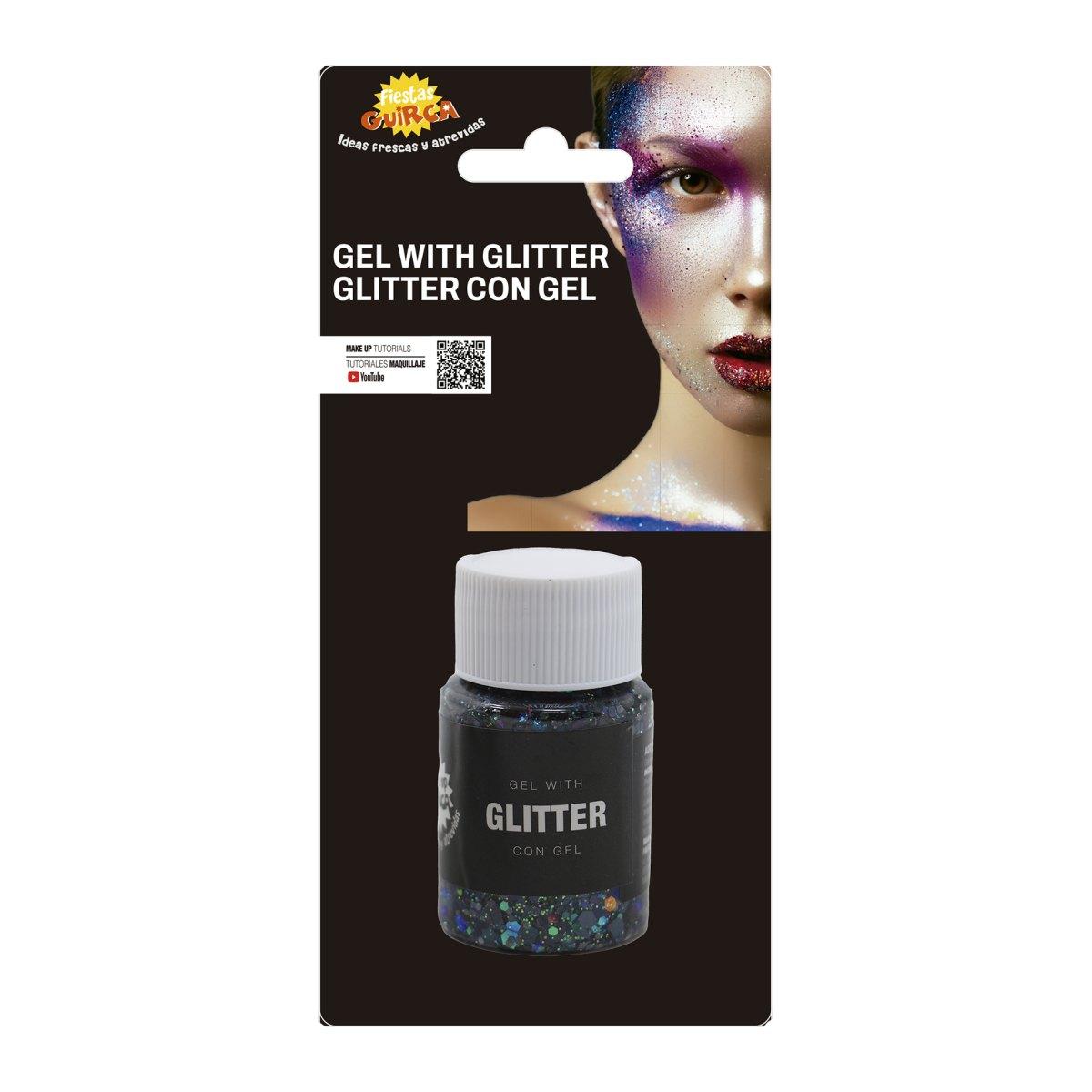 Trucco Gel Glitter Nero Gr.20 |Guirca