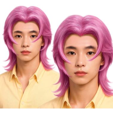 Parrucca Rosa Manga Liscia K Pop |Guirca