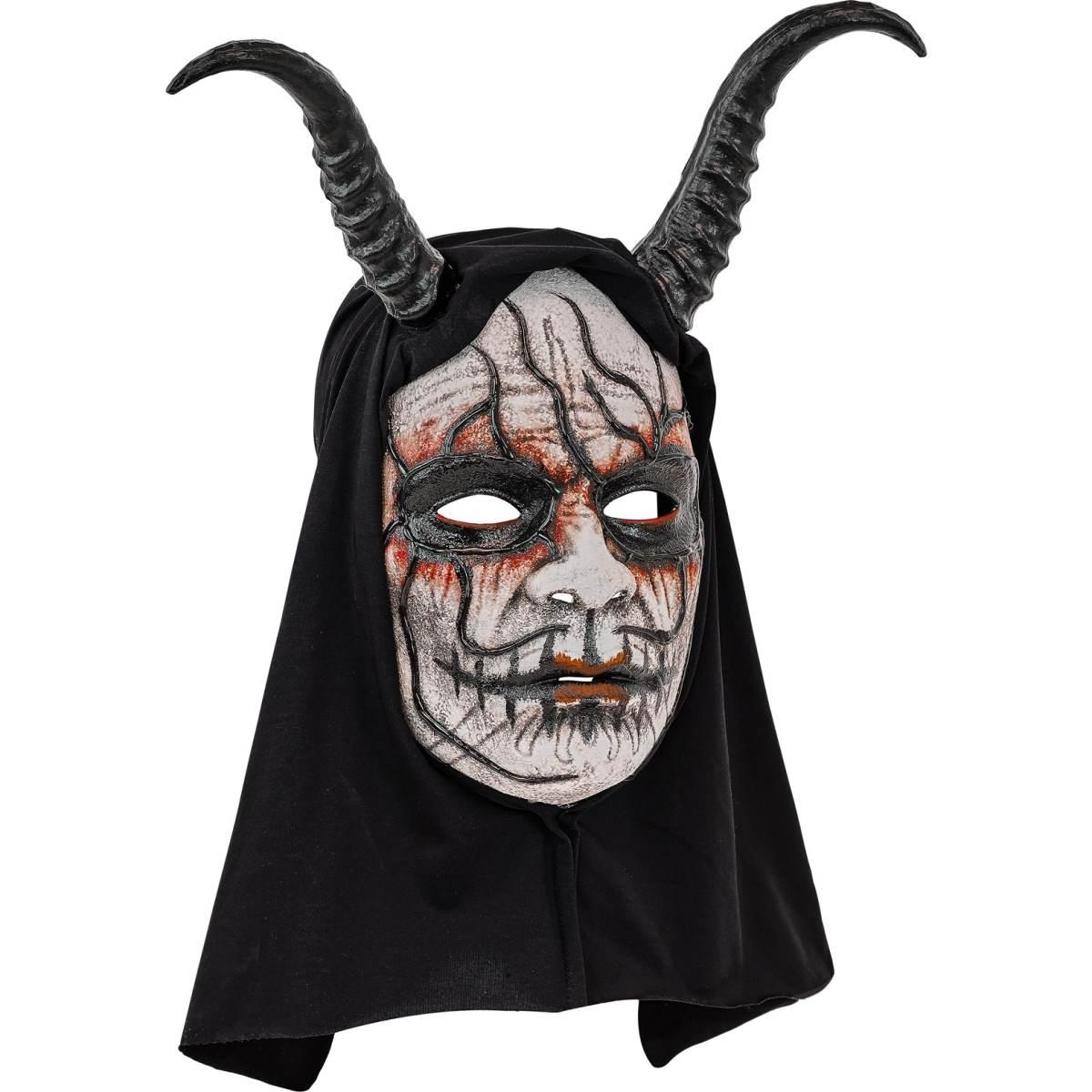 Maschera Viso Pvc Horror Commedia Dell'Arte Con Cappuccio |Widmann