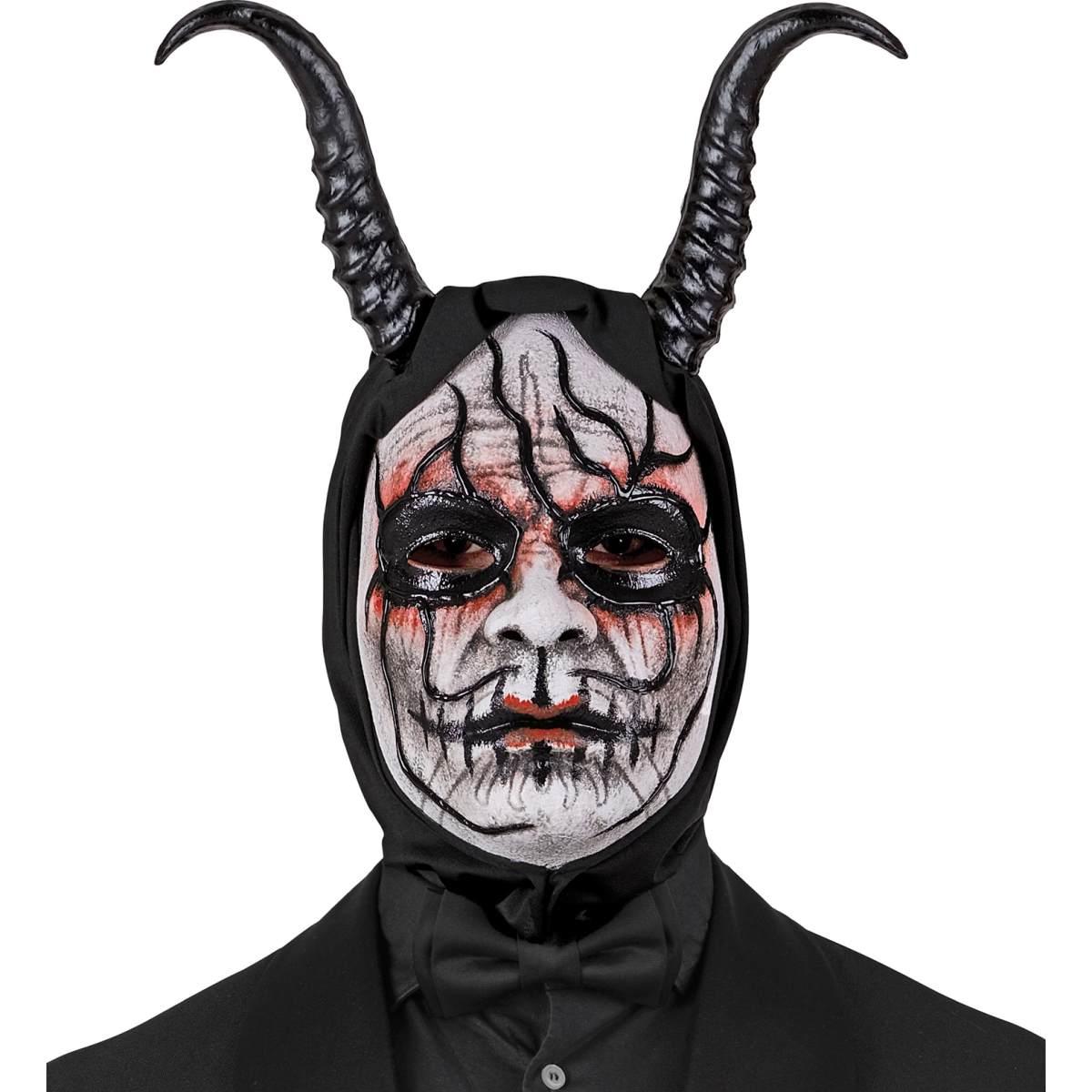 Maschera Viso Pvc Horror Commedia Dell'Arte Con Cappuccio |Widmann
