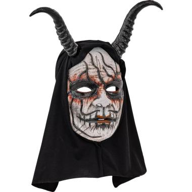 Maschera Viso Pvc Horror Commedia Dell'Arte Con Cappuccio |Widmann