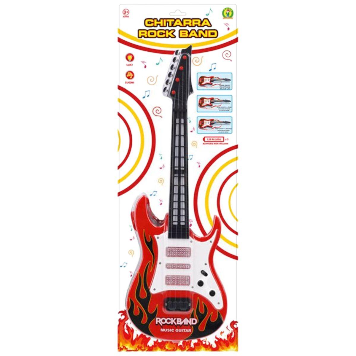 Chitarra rockband luci suoni 52 cm