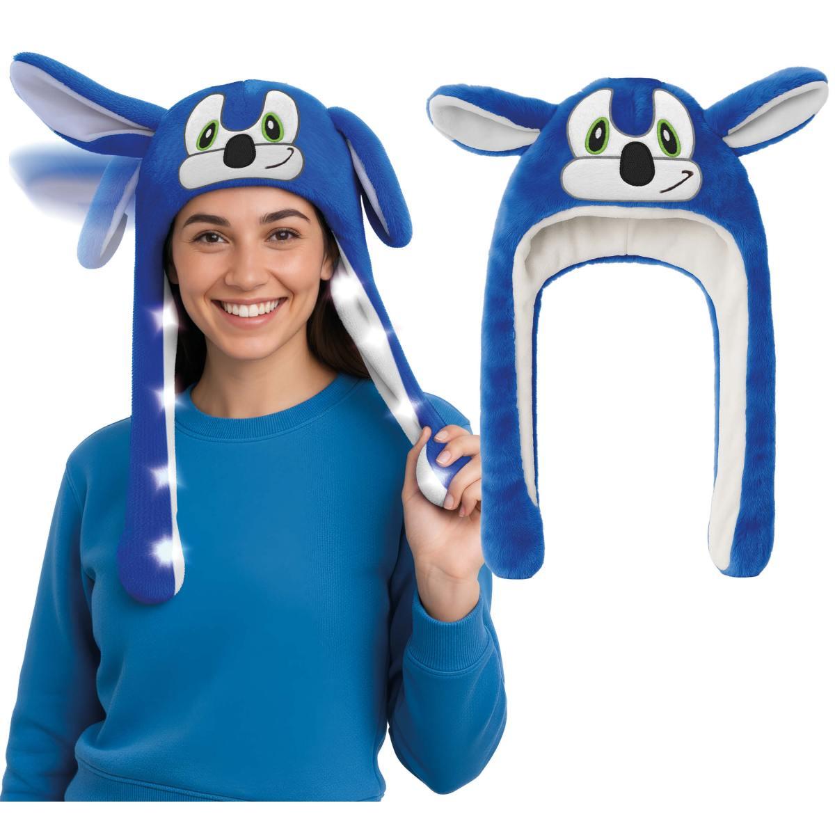 Cappello Animale Blu Sonic Con Luci E Movimento |Guirca