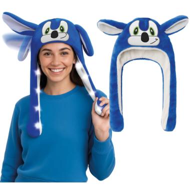 Cappello Animale Blu Sonic Con Luci E Movimento |Guirca