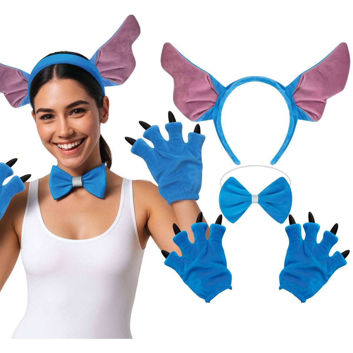 Cerchietto Mostriciattolo Blu Con Guanti E Papillon |Guirca