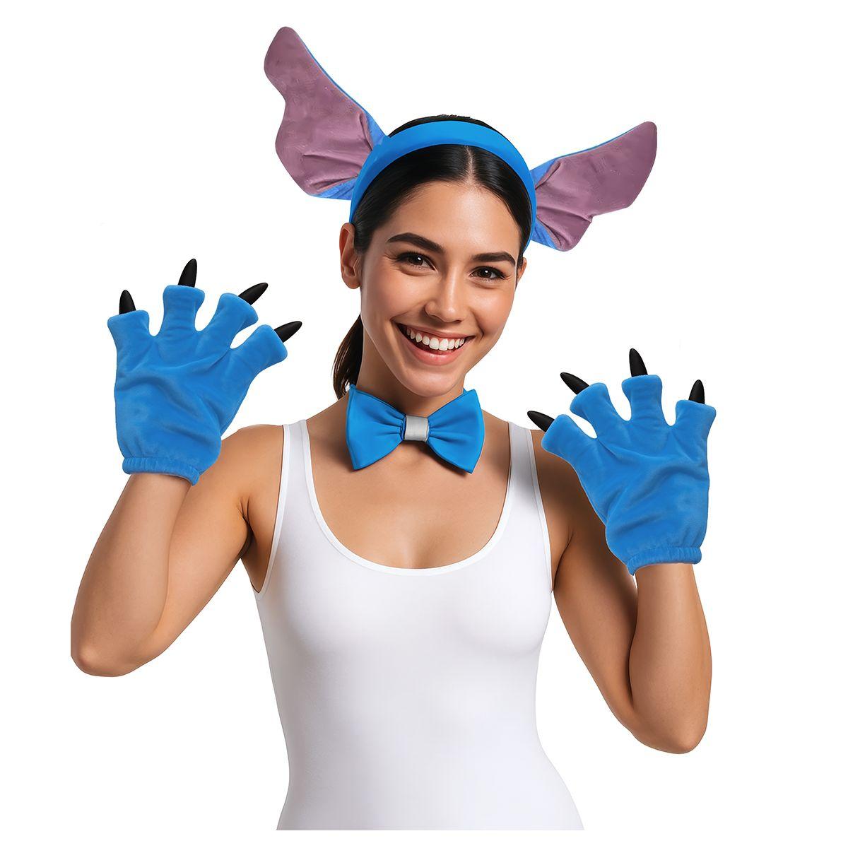 Cerchietto Mostriciattolo Blu Con Guanti E Papillon |Guirca