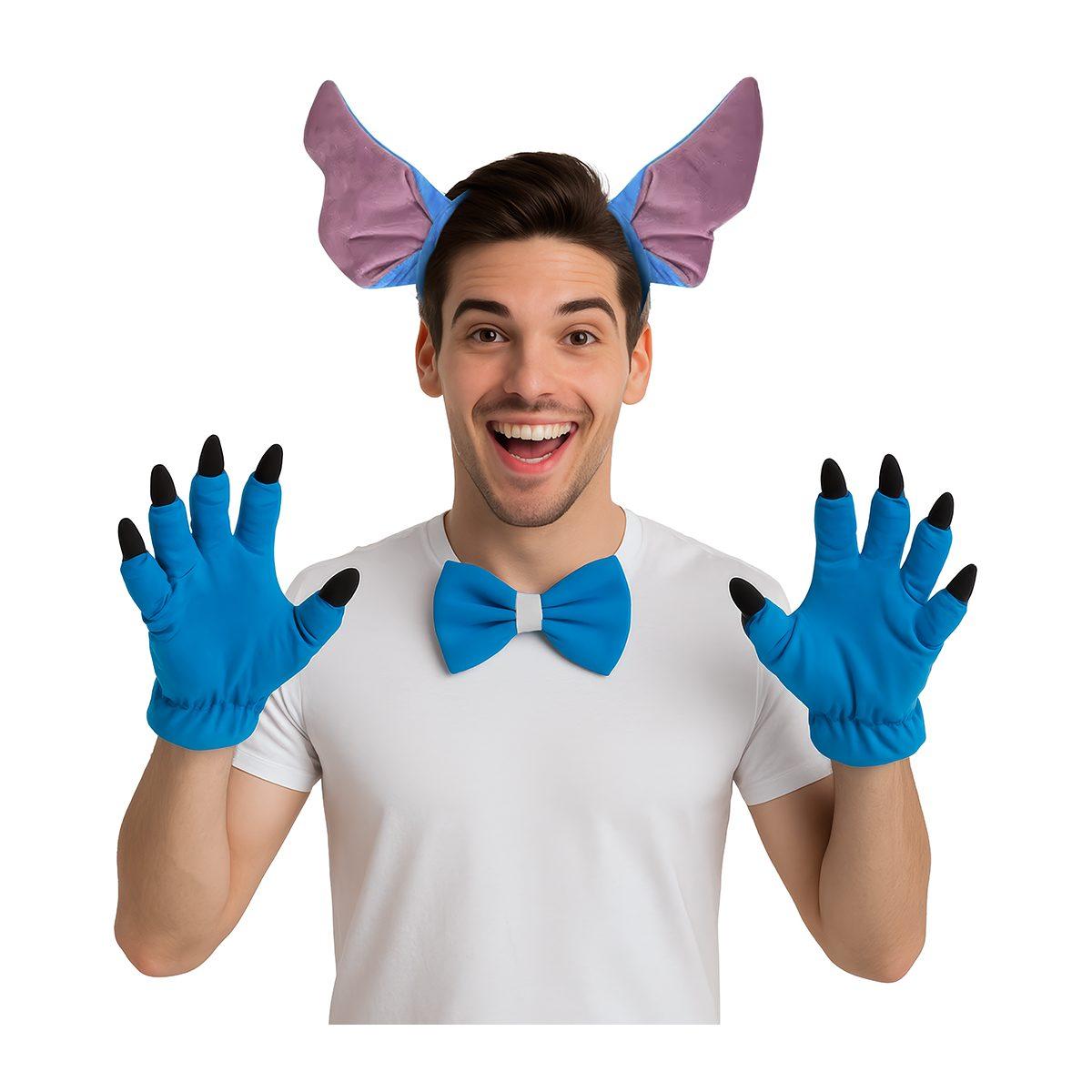 Cerchietto Mostriciattolo Blu Con Guanti E Papillon |Guirca