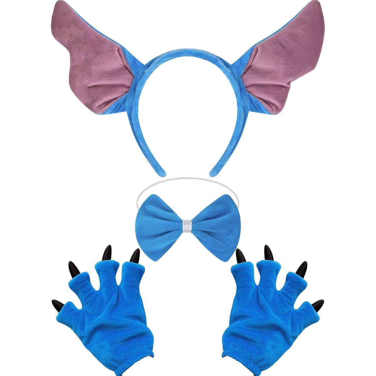 Cerchietto Mostriciattolo Blu Con Guanti E Papillon |Guirca