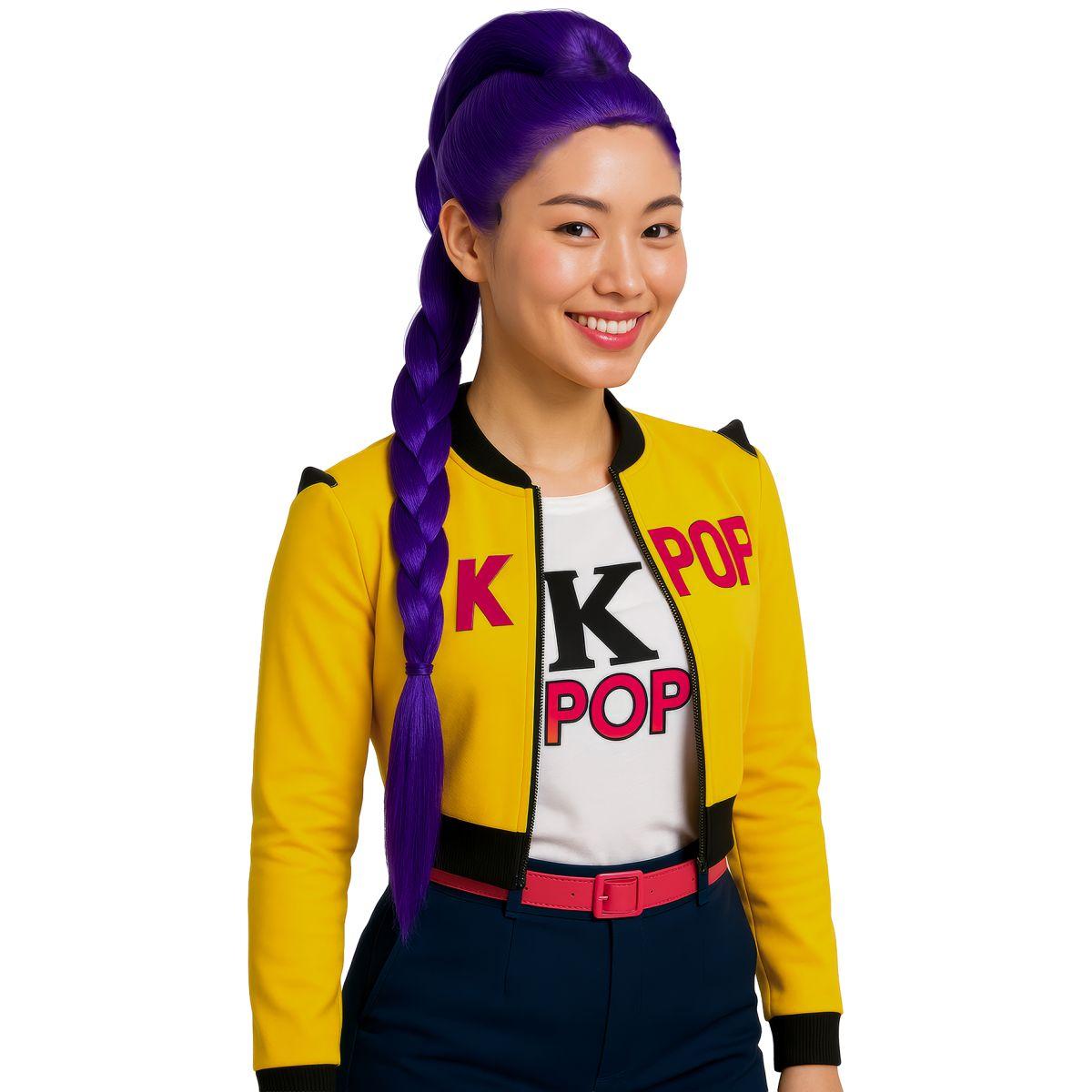 Parrucca viola manga pop treccia modello k