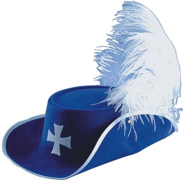 Cappello Moschettiere Blu Con Piuma |Carnival Toys