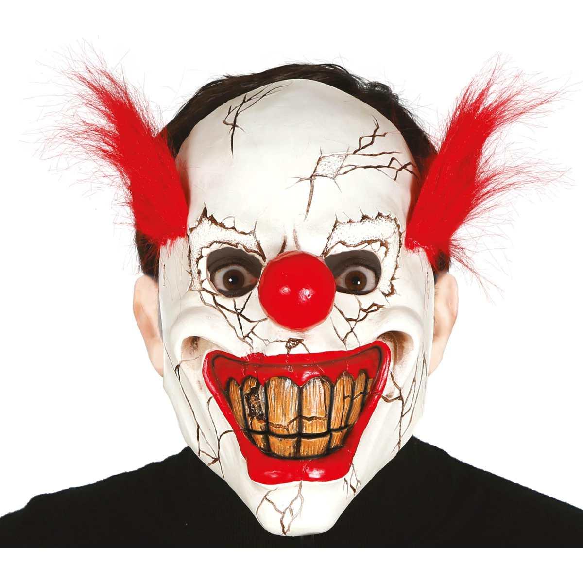 Maschera viso lattice horror clown con capelli
