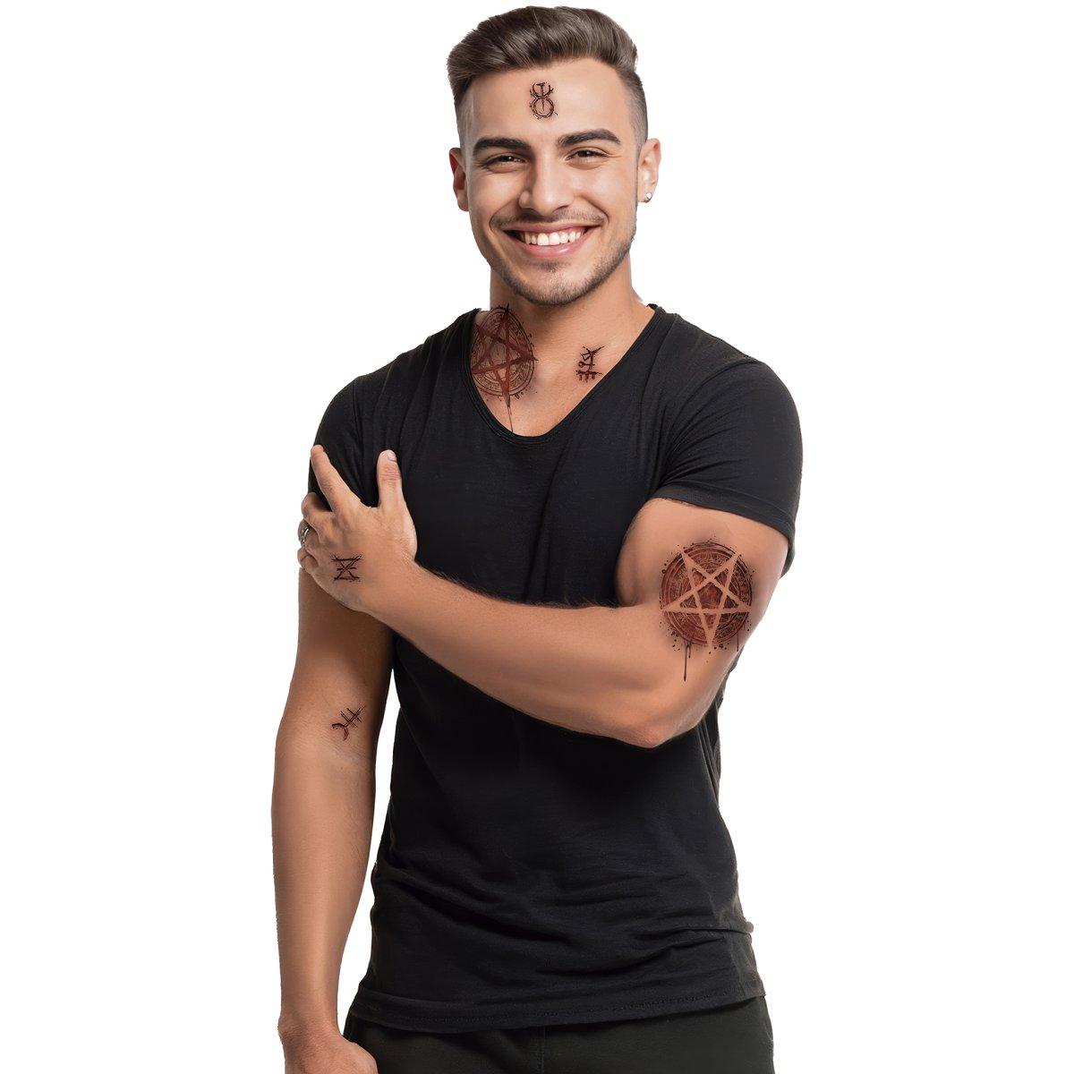 Tatuaggi viso rimovibili satanici