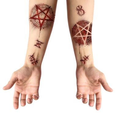 Tatuaggi viso rimovibili satanici