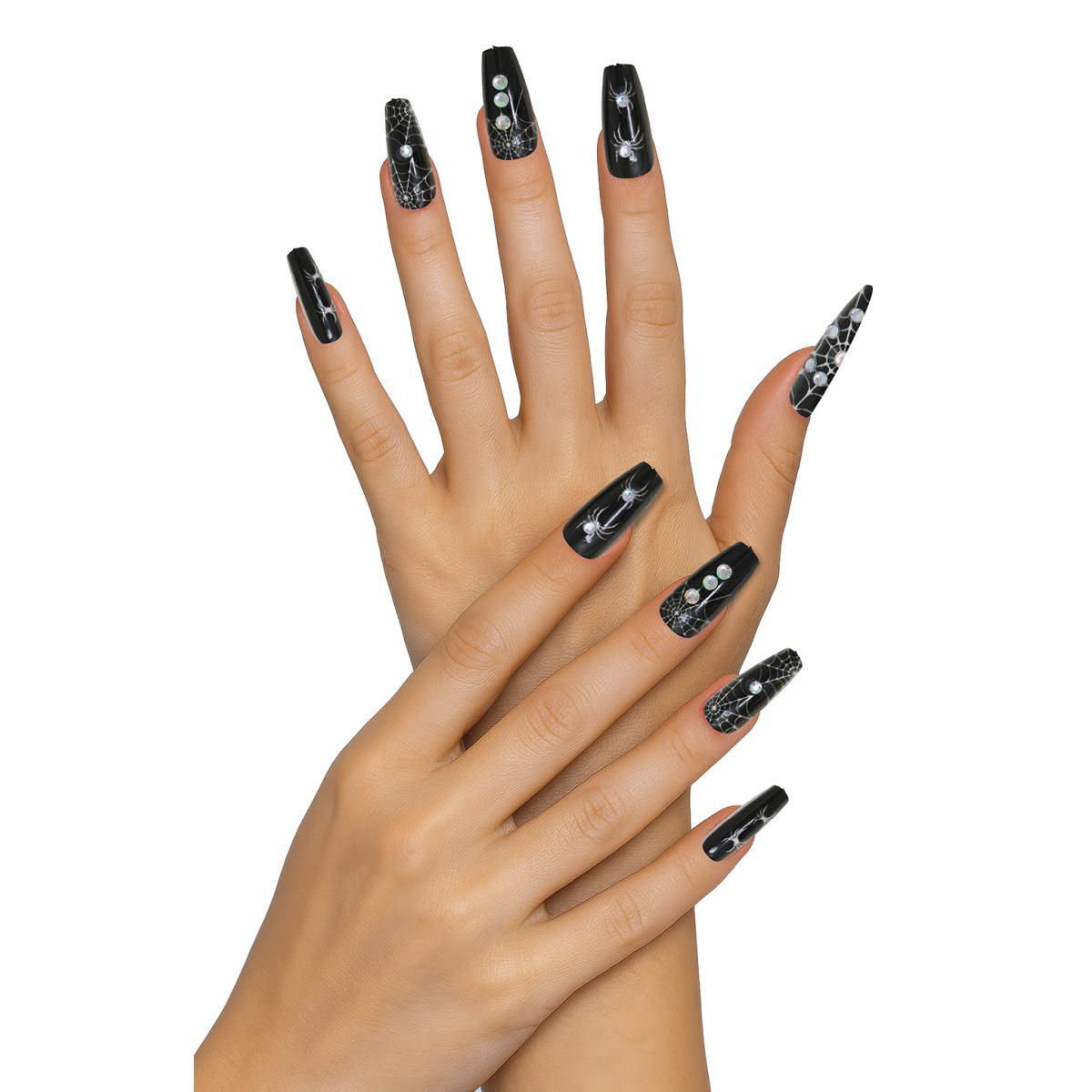 Unghie gotiche strega con strass