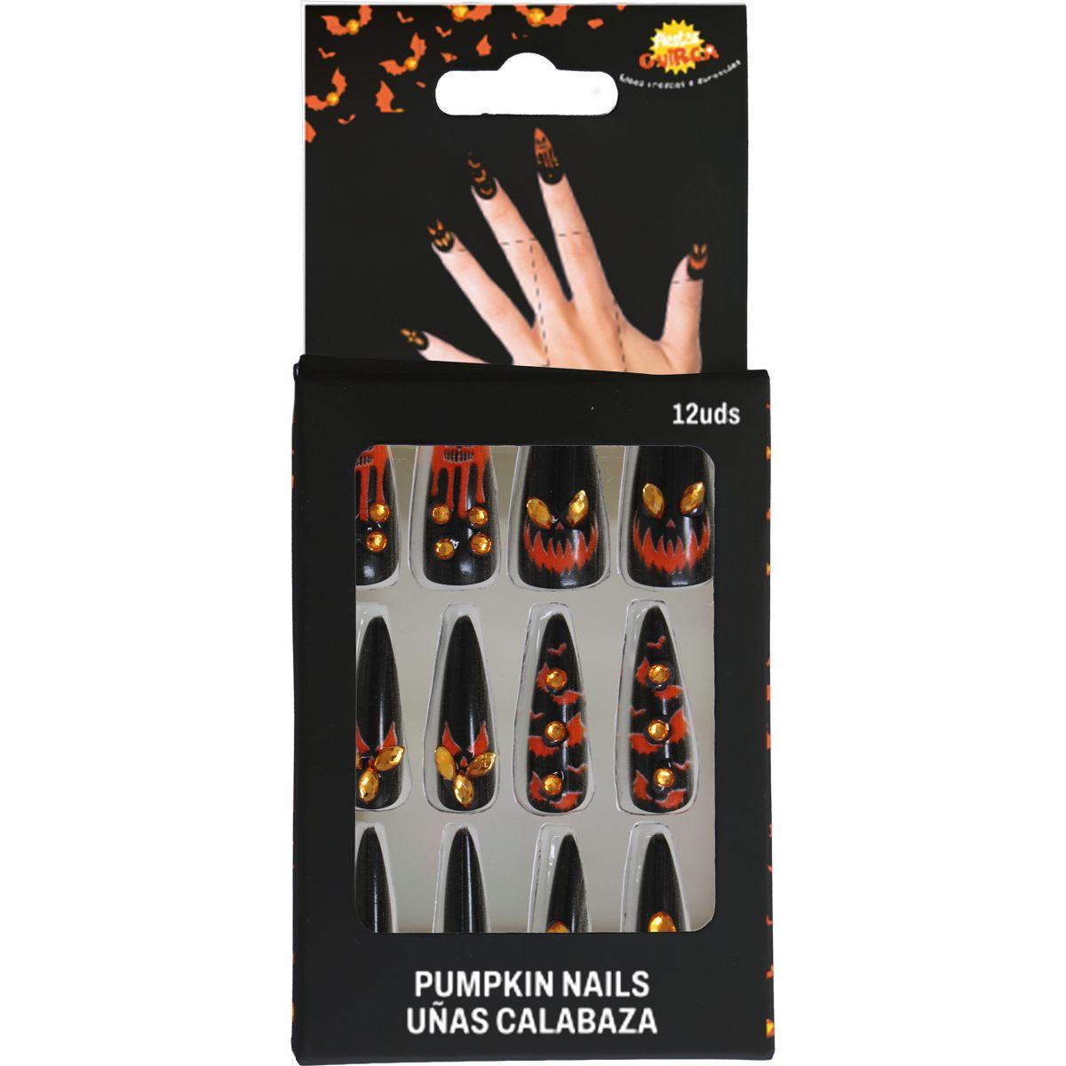 Unghie zucca con strass