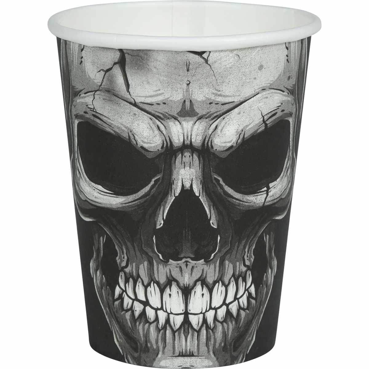 Bicchiere halloween carta teschio Set 6 pz 240 ml