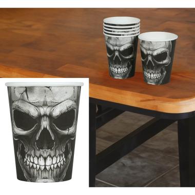 Bicchiere halloween carta teschio Set 6 pz 240 ml