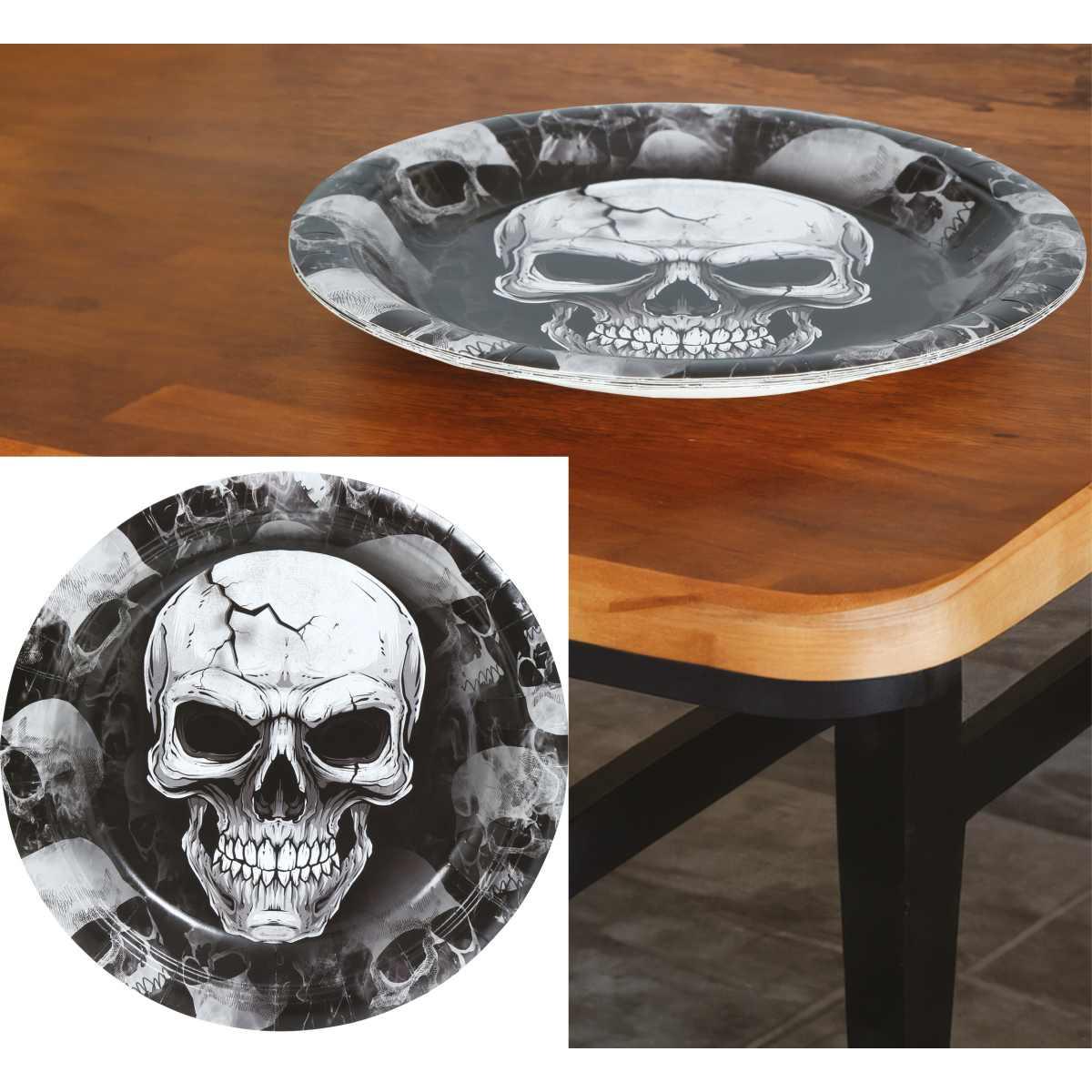 Piatti halloween teschio 23cm Set 6 pz