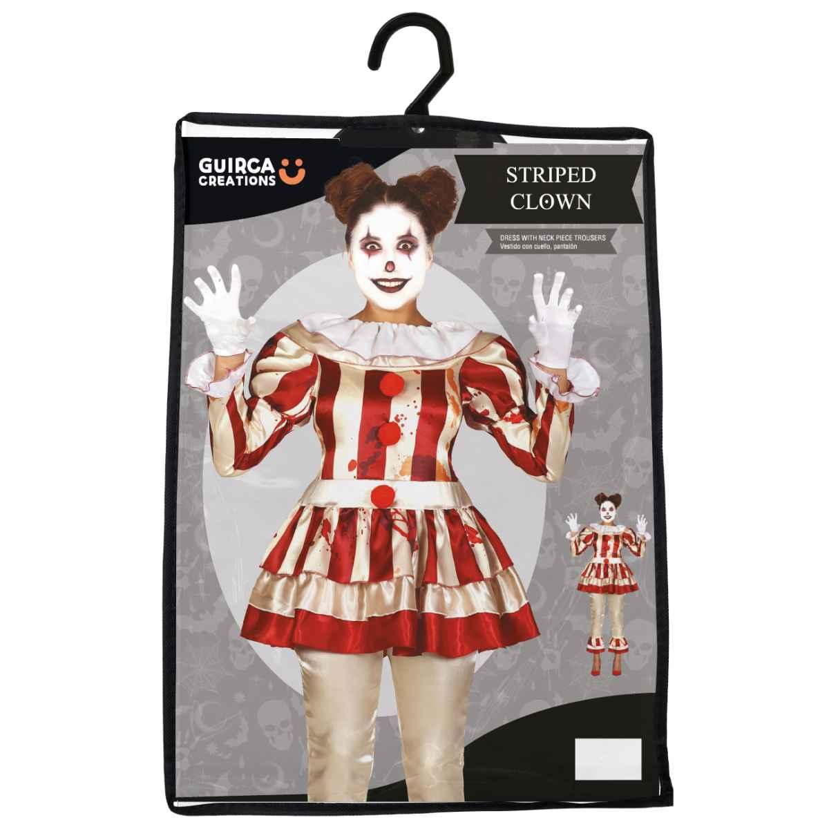 Costume clown modello a strisce