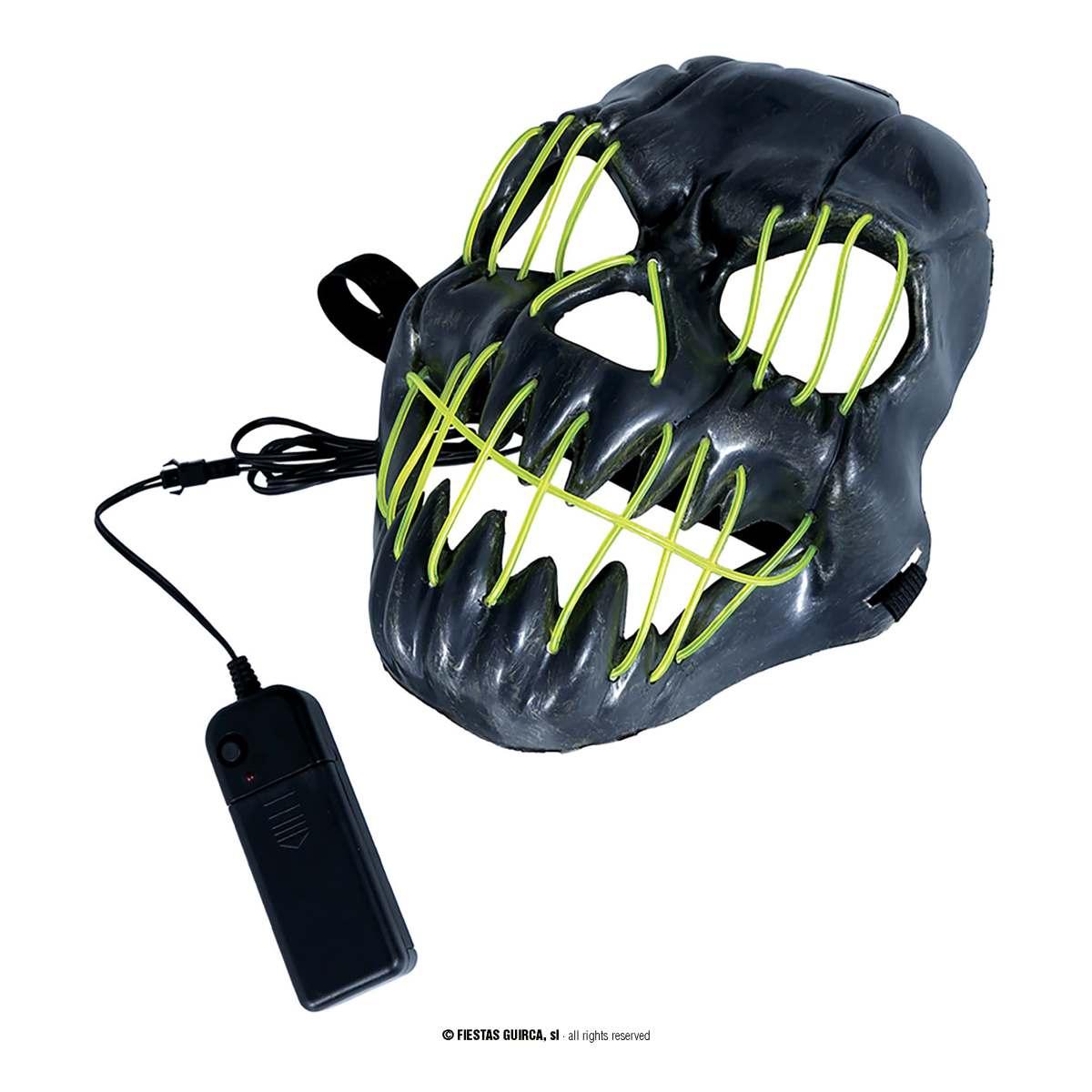 Maschera viso pvc horror luce verde |Guir_414