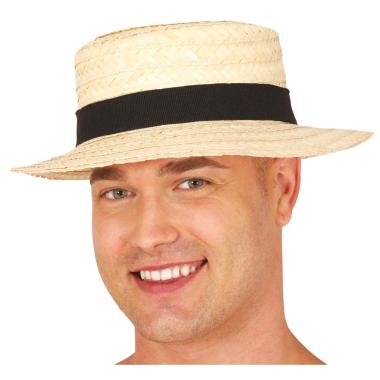 Cappello gondoliere paglia fascia nero