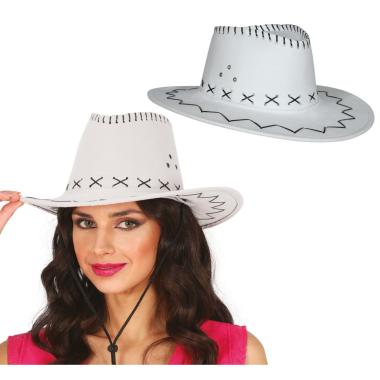 Cappello cowboy bianco cuciture