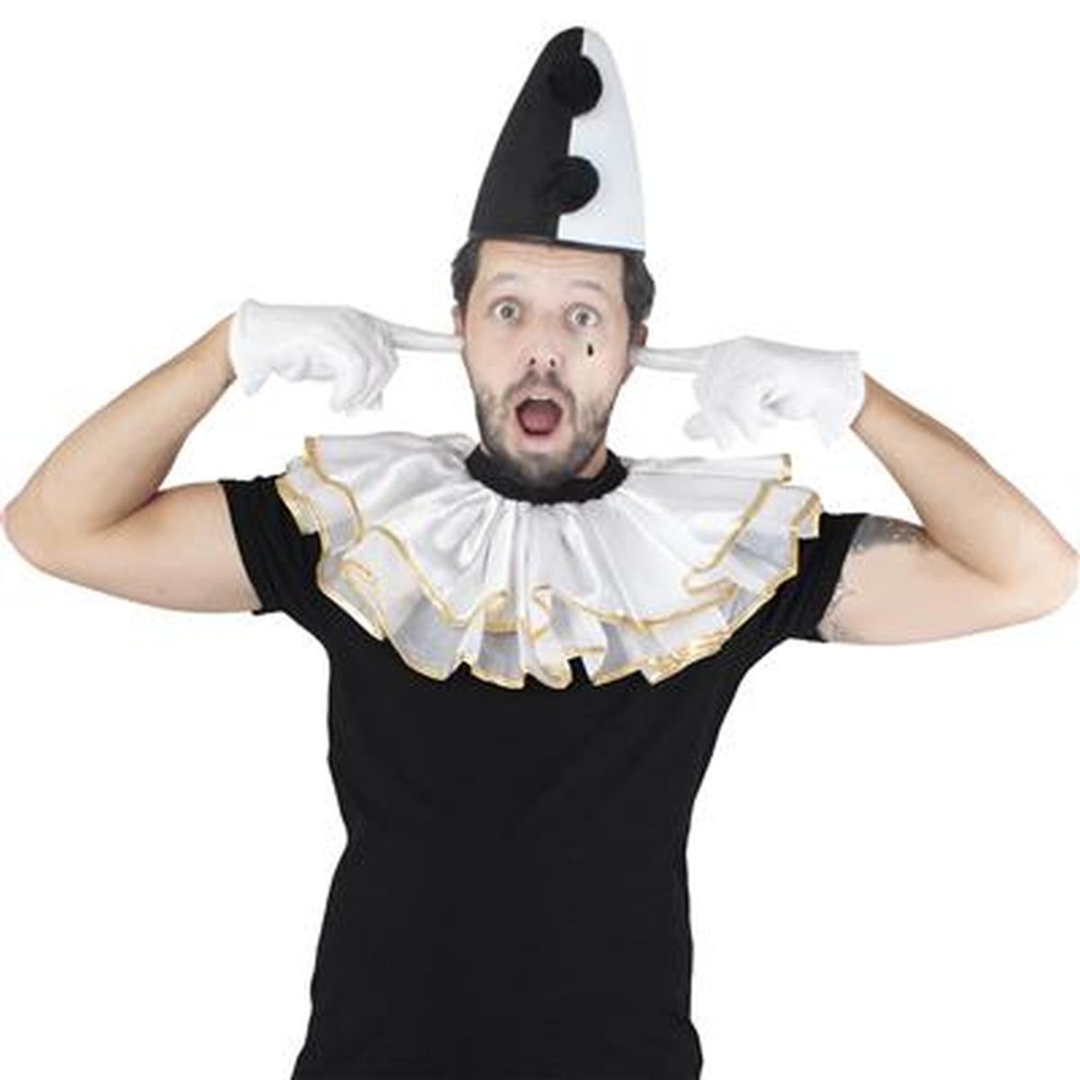 Collare clown bianco oro