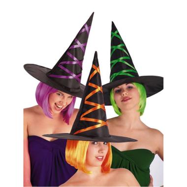 Cappello Strega Nero Con Nastri 3 Modelli |Carnival Toys