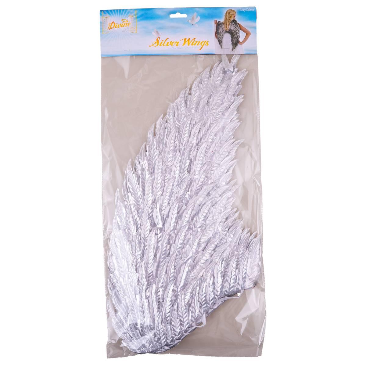 Ali pvc effetto piume argento