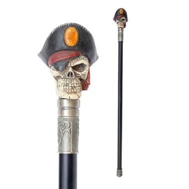Bastone metallo pirata teschio