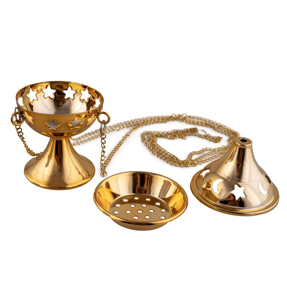 Bruciatore incenso religioso pvc oro