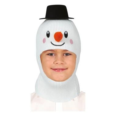 Cappello cappuccio natale pupazzo neve effetto lana baby