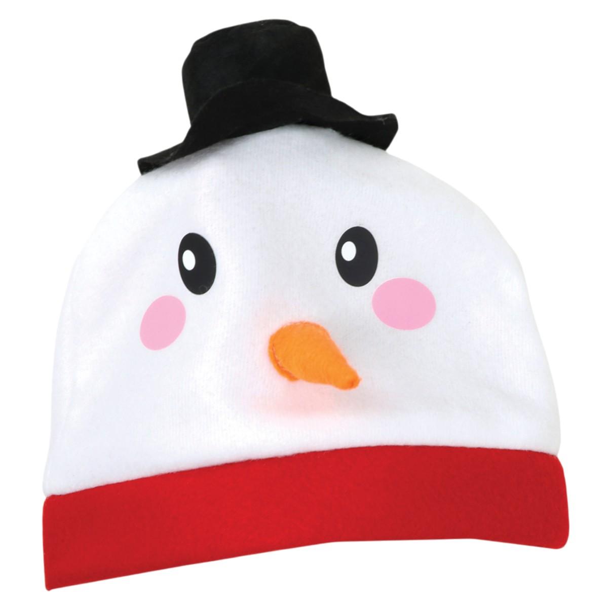 Cappello bavaglino natalizio in tessuto pupazzo neve
