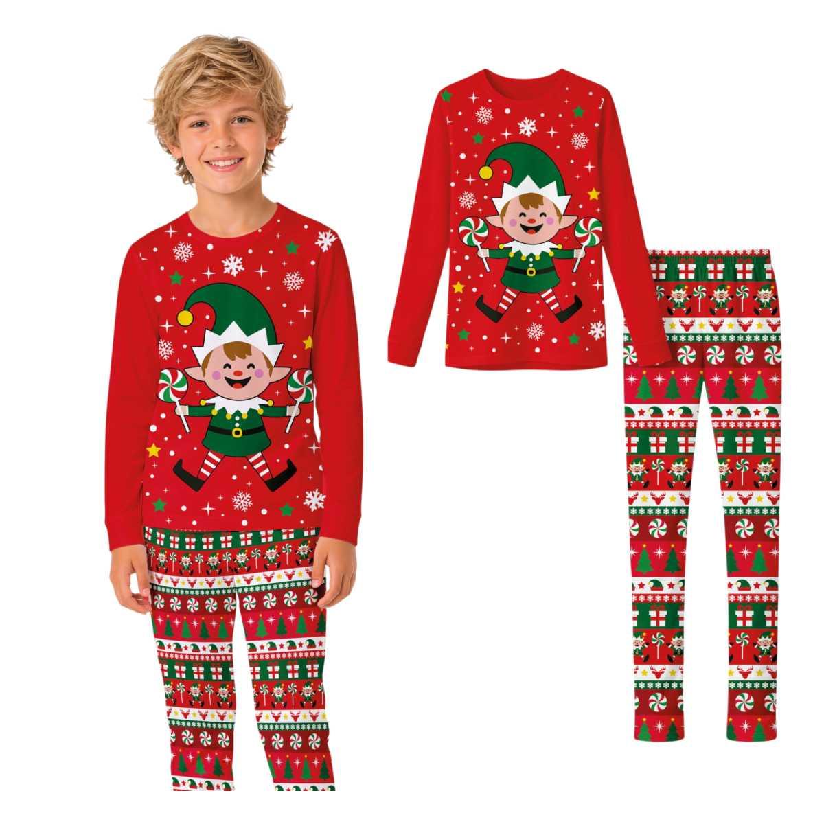 Pigiama natale rosso elfo