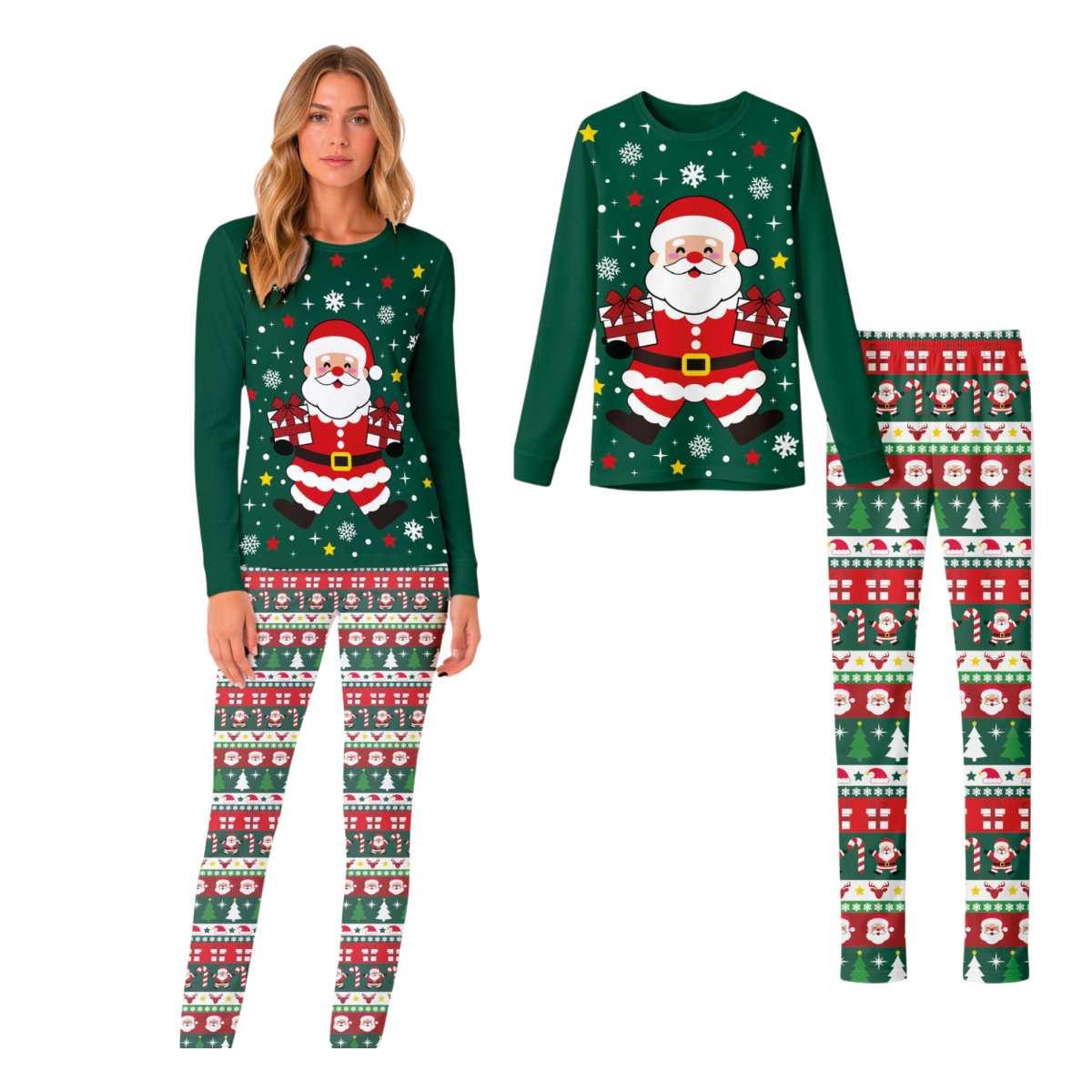 Pigiama natale verde babbo natale