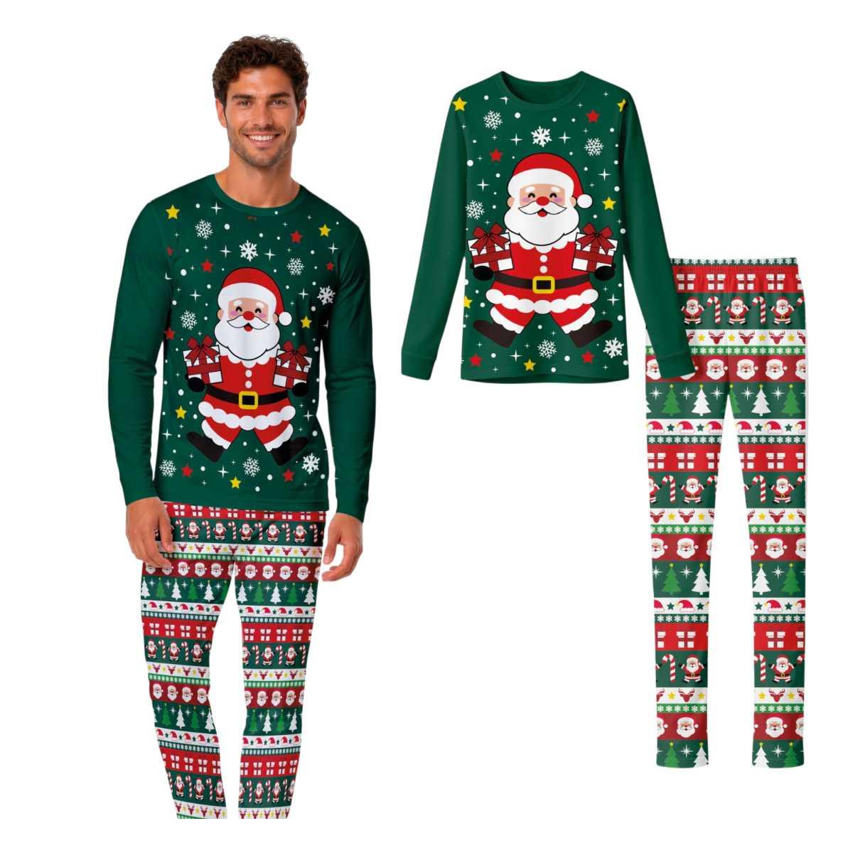 Pigiama natale verde babbo natale