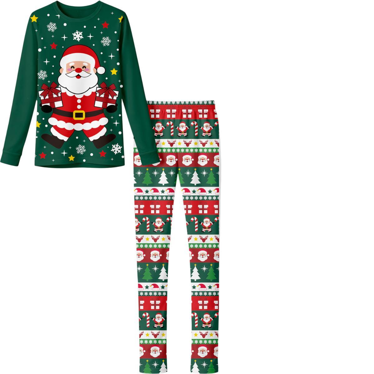 Pigiama natale verde babbo natale