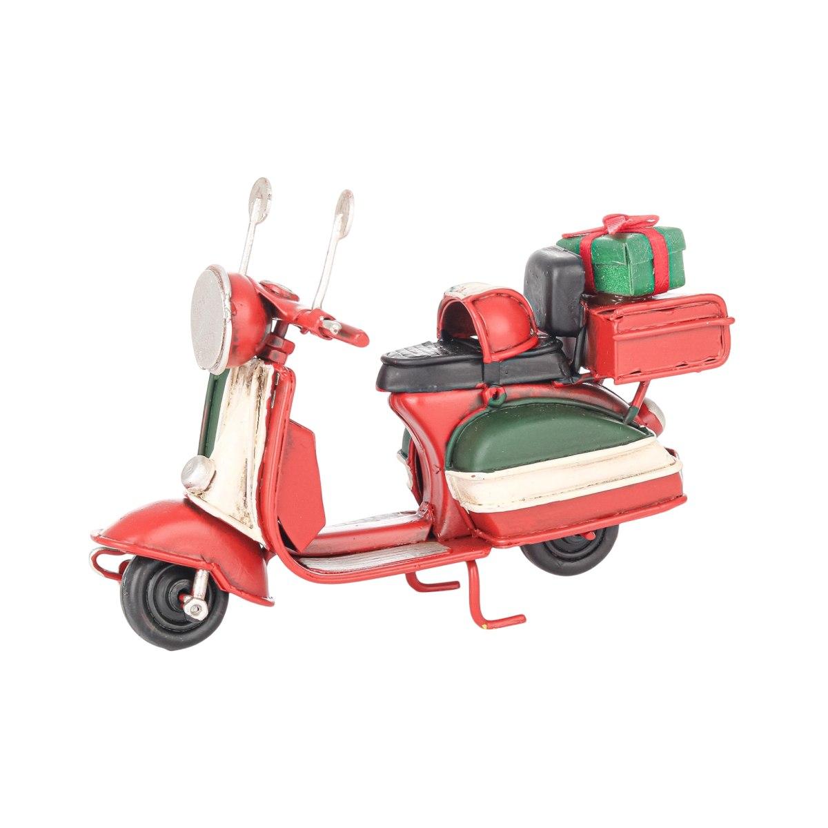 Decorazione natalizia scooter metallo 12,5x5,5x8h cm