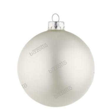 Pallina di Natale in vetro bianco opaco 10 cm