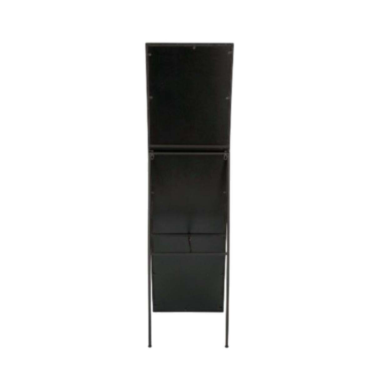 Specchio metallo cornice nera con stand
