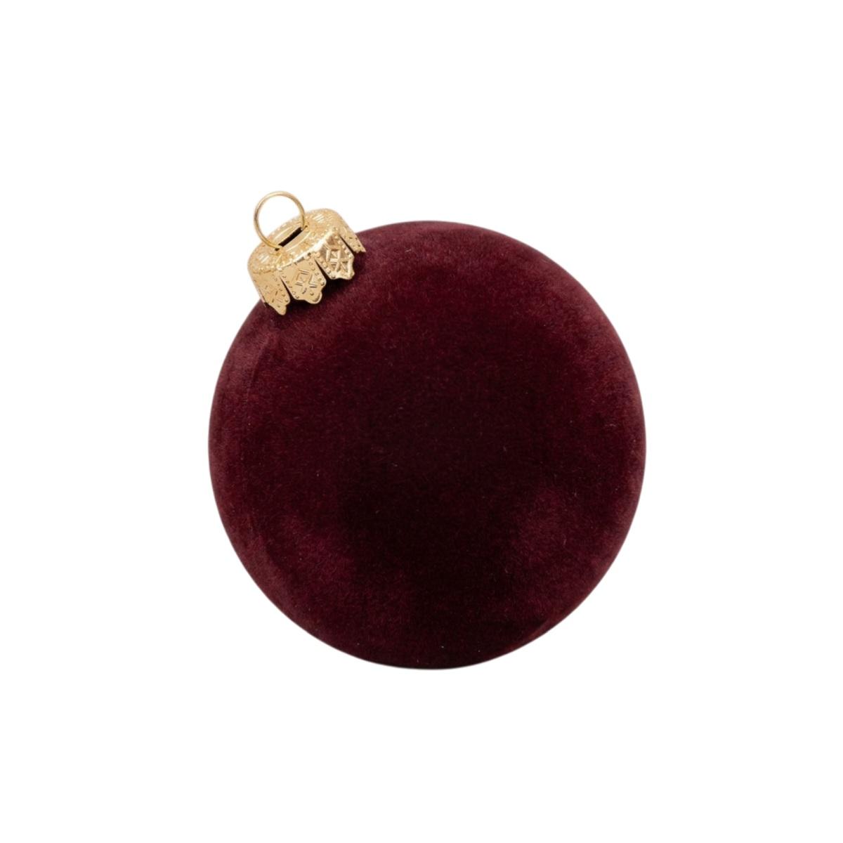 Pallina di Natale velluto bordeaux misure assortite Set 42 pz