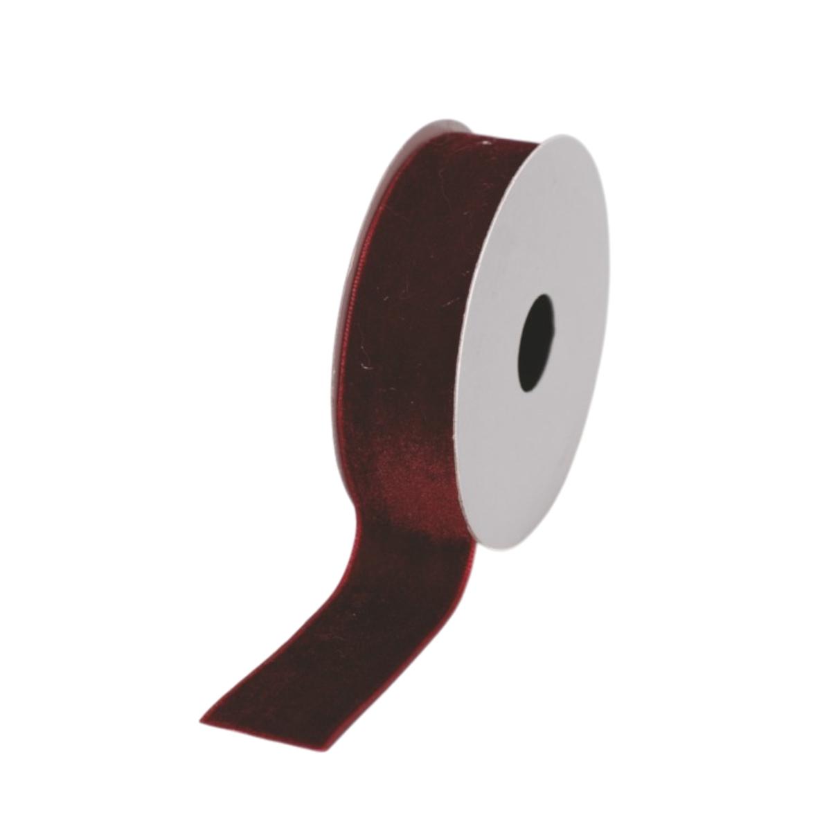 Nastro 2,70 mt natalizio 25 mm velluto bordeaux