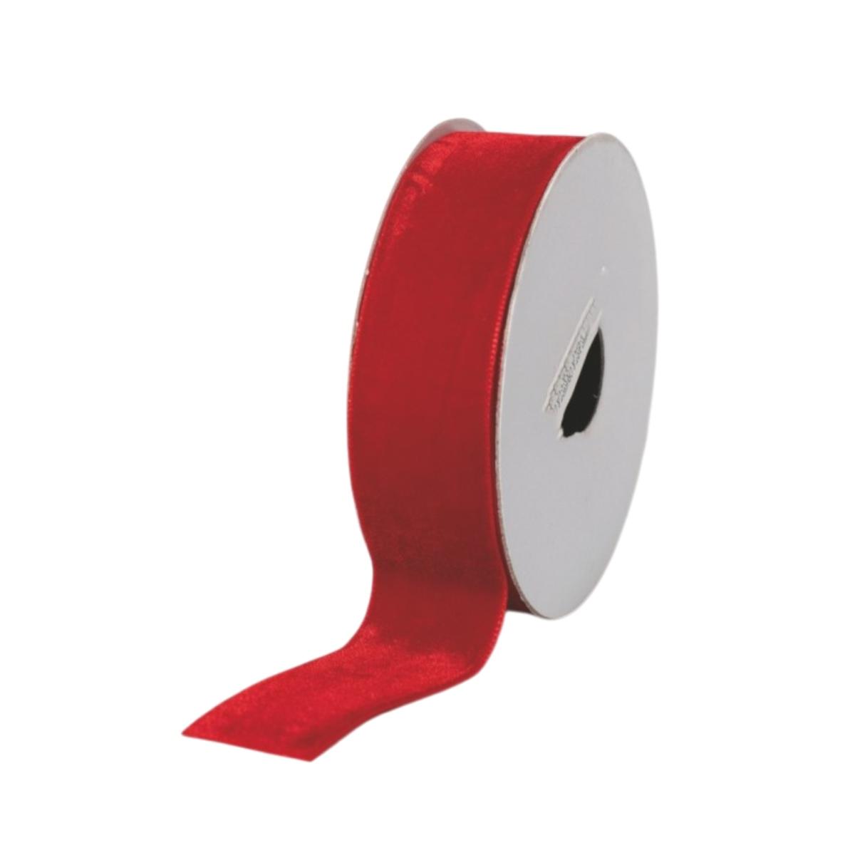 Nastro 2,70 mt natalizio 25 mm velluto rosso